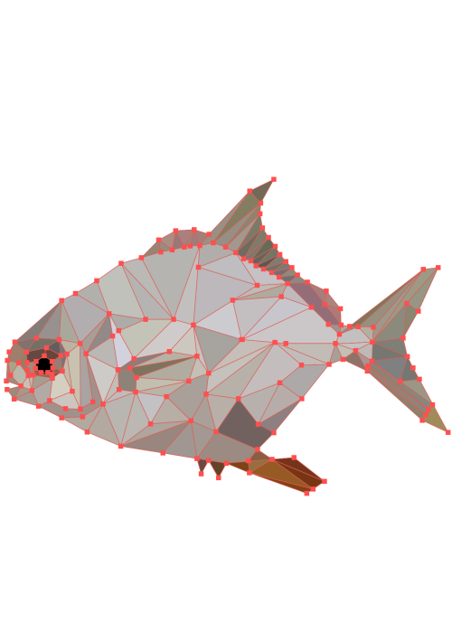 Pfadansicht Fisch Low Poly Art